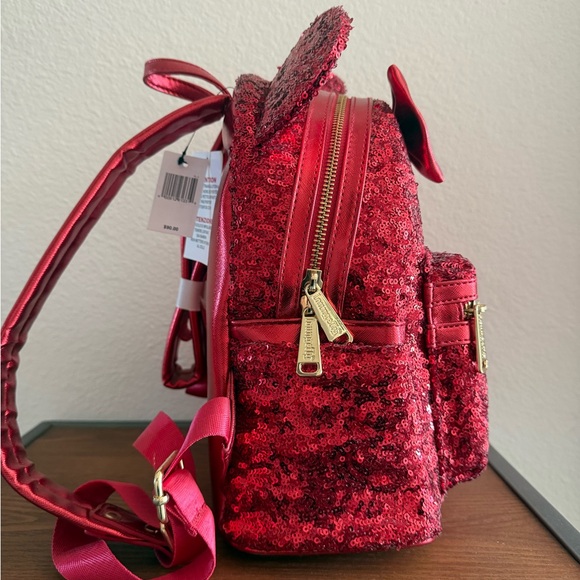 NWT Disney Parks Red Sequins Loungefly Mini Backpack